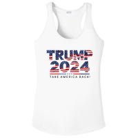 Trump 2024 Take America Back American Flag Ladies PosiCharge Competitor Racerback Tank