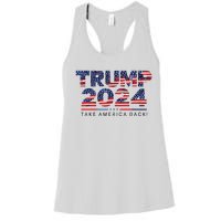 Trump 2024 Take America Back American Flag Women's Racerback Tank