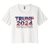 Trump 2024 Take America Back American Flag Women's Crop Top Tee