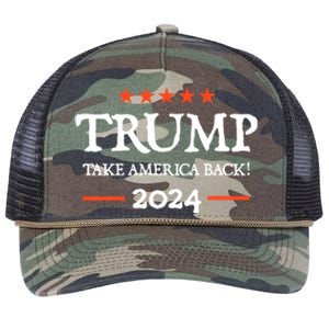 Trump 2024 Take America Back Retro Rope Trucker Hat Cap