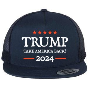 Trump 2024 Take America Back Flat Bill Trucker Hat