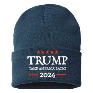 Trump 2024 Take America Back Sustainable Knit Beanie