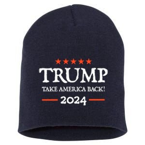 Trump 2024 Take America Back Short Acrylic Beanie