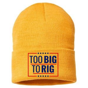 Trump 2024 Too Big To Rig Sustainable Knit Beanie