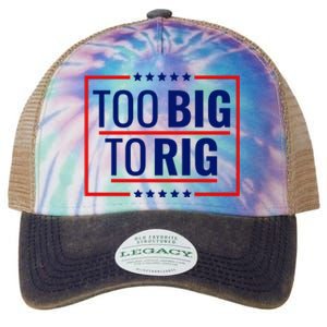 Trump 2024 Too Big To Rig Legacy Tie Dye Trucker Hat