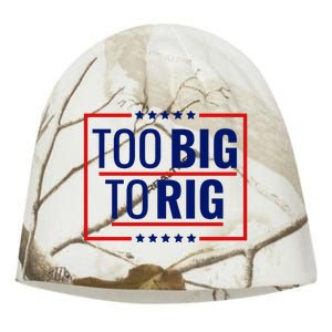 Trump 2024 Too Big To Rig Kati - Camo Knit Beanie