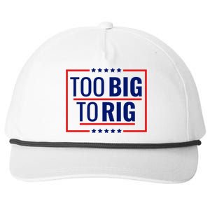 Trump 2024 Too Big To Rig Snapback Five-Panel Rope Hat