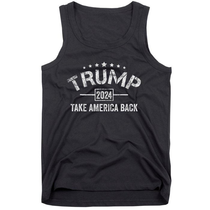 Trump 2024 Take America Back American Flag Tank Top