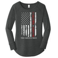 Trump 2024 Take America Back Patriotic Flag Women's Perfect Tri Tunic Long Sleeve Shirt