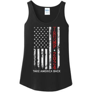 Trump 2024 Take America Back Patriotic Flag Ladies Essential Tank