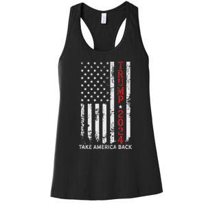 Trump 2024 Take America Back Patriotic Flag Women's Racerback Tank