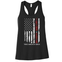 Trump 2024 Take America Back Patriotic Flag Women's Racerback Tank