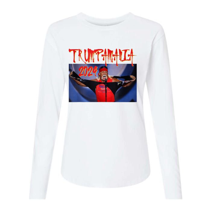 Trumpamania 2024 Trump Vance 2024 Trump Rally 2024 Womens Cotton Relaxed Long Sleeve T-Shirt