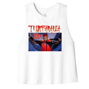 Trumpamania 2024 Trump Vance 2024 Trump Rally 2024 Women's Racerback Cropped Tank