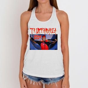 Trumpamania 2024 Trump Vance 2024 Trump Rally 2024 Women's Knotted Racerback Tank