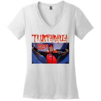 Trumpamania 2024 Trump Vance 2024 Trump Rally 2024 Women's V-Neck T-Shirt