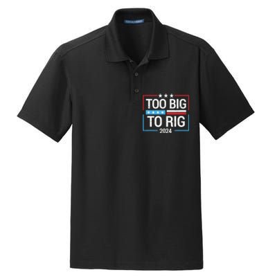 Trump 2024 Too Big To Rig Dry Zone Grid Polo