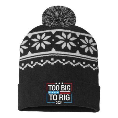 Trump 2024 Too Big To Rig USA-Made Snowflake Beanie