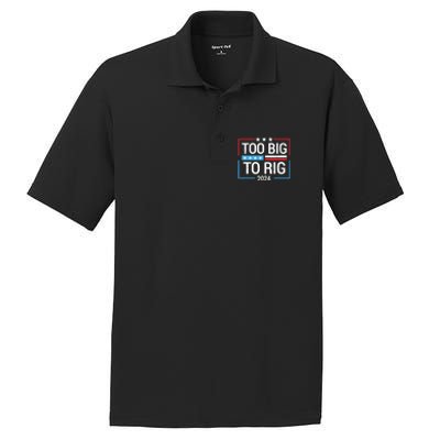 Trump 2024 Too Big To Rig PosiCharge RacerMesh Polo