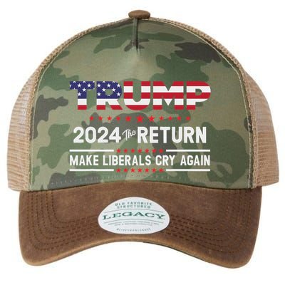 Trump 2024 The Return Make Liberals Cry Again Legacy Tie Dye Trucker Hat