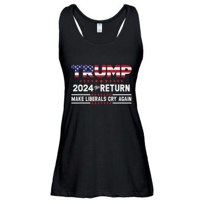 Trump 2024 The Return Make Liberals Cry Again Ladies Essential Flowy Tank