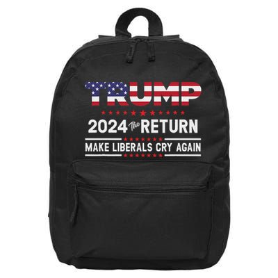 Trump 2024 The Return Make Liberals Cry Again 16 in Basic Backpack