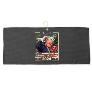 Trump 2024 Take America Back Daddys Home Trump 2024 Large Microfiber Waffle Golf Towel