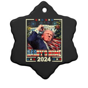 Trump 2024 Take America Back Daddys Home Trump 2024 Ceramic Star Ornament