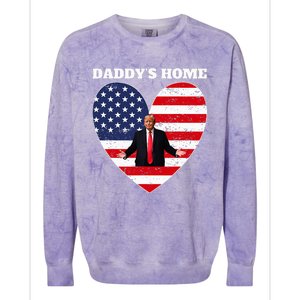 Trump 2024 Take America Back DaddyS Home Trump 2024 Colorblast Crewneck Sweatshirt