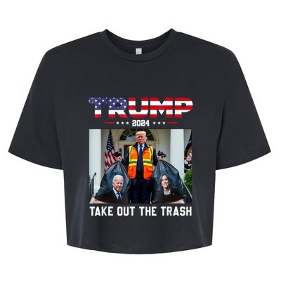 Trump 2024 Take Out The Trash Funny Trump Garbage Man Bella+Canvas Jersey Crop Tee