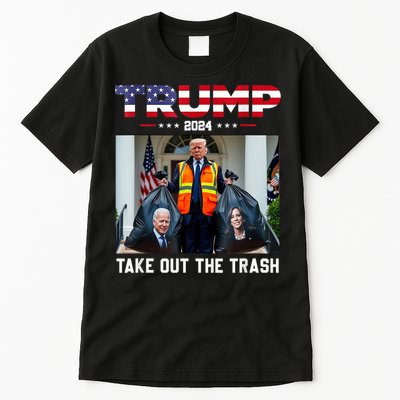 Trump 2024 Take Out The Trash Funny Trump Garbage Man Tall T-Shirt
