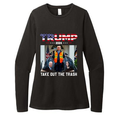 Trump 2024 Take Out The Trash Funny Trump Garbage Man Womens CVC Long Sleeve Shirt