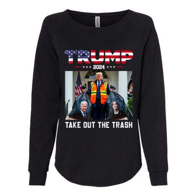 Trump 2024 Take Out The Trash Funny Trump Garbage Man Womens California Wash Sweatshirt