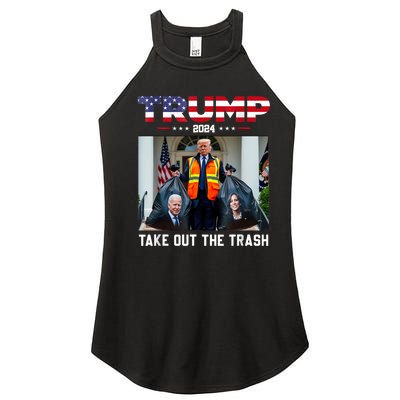 Trump 2024 Take Out The Trash Funny Trump Garbage Man Women’s Perfect Tri Rocker Tank