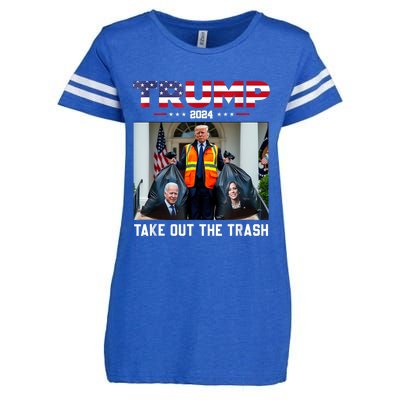 Trump 2024 Take Out The Trash Funny Trump Garbage Man Enza Ladies Jersey Football T-Shirt