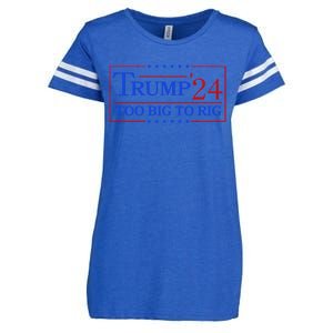 Trump 2024 Too Big To Rig Enza Ladies Jersey Football T-Shirt