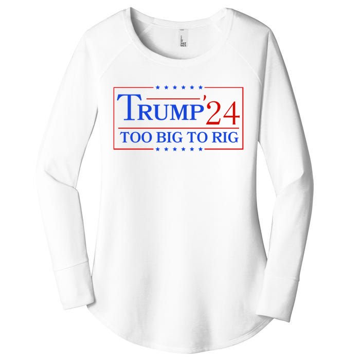 Trump 2024 Too Big To Rig Women's Perfect Tri Tunic Long Sleeve Shirt