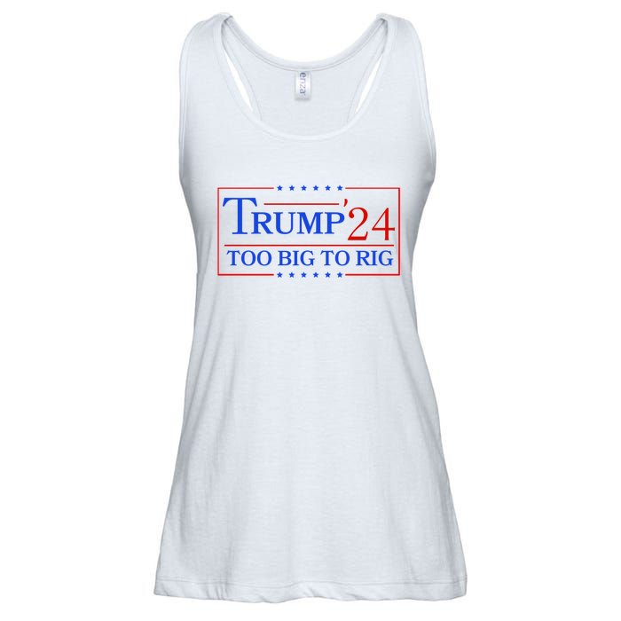 Trump 2024 Too Big To Rig Ladies Essential Flowy Tank