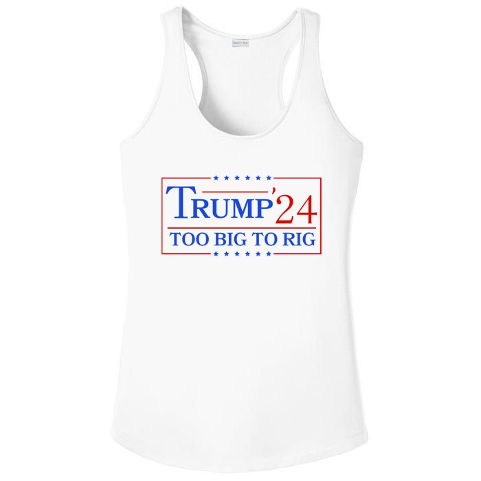 Trump 2024 Too Big To Rig Ladies PosiCharge Competitor Racerback Tank