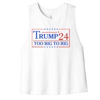 Trump 2024 Too Big To Rig Women's Racerback Cropped Tank