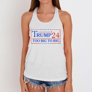 Trump 2024 Too Big To Rig Women's Knotted Racerback Tank