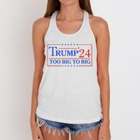 Trump 2024 Too Big To Rig Women's Knotted Racerback Tank