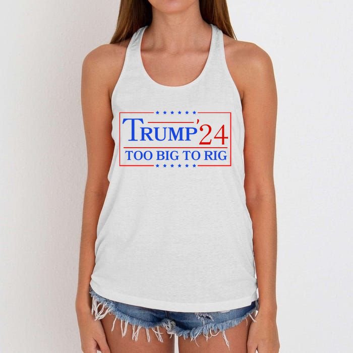 Trump 2024 Too Big To Rig Women's Knotted Racerback Tank