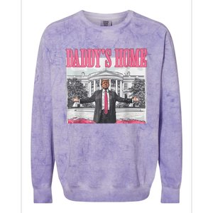 Trump 2024 Take America Back DaddyS Home Trump Pink 2024 Colorblast Crewneck Sweatshirt