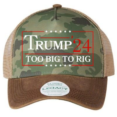 Trump 2024 Too Big To Rig Legacy Tie Dye Trucker Hat