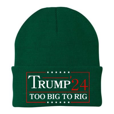 Trump 2024 Too Big To Rig Knit Cap Winter Beanie