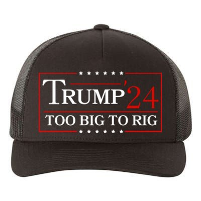 Trump 2024 Too Big To Rig Yupoong Adult 5-Panel Trucker Hat