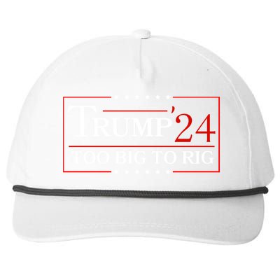 Trump 2024 Too Big To Rig Snapback Five-Panel Rope Hat