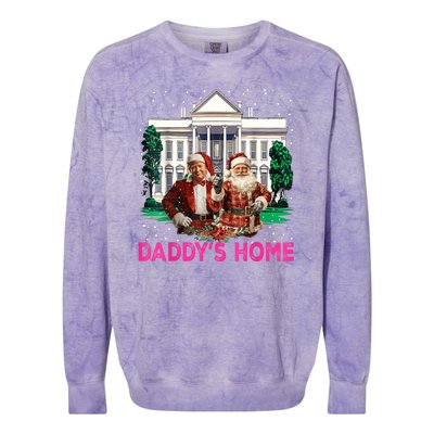 Trump 2024 Take America Back Daddys Home Christmas Colorblast Crewneck Sweatshirt