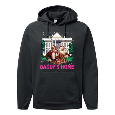 Trump 2024 Take America Back Daddys Home Christmas Performance Fleece Hoodie